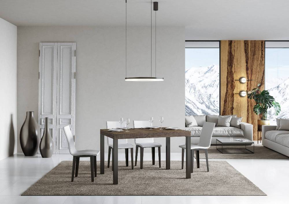 Itamoby Tavolo allungabile 90X140/244 cm Everyday Premium Noce telaio Antracite Sottocosto