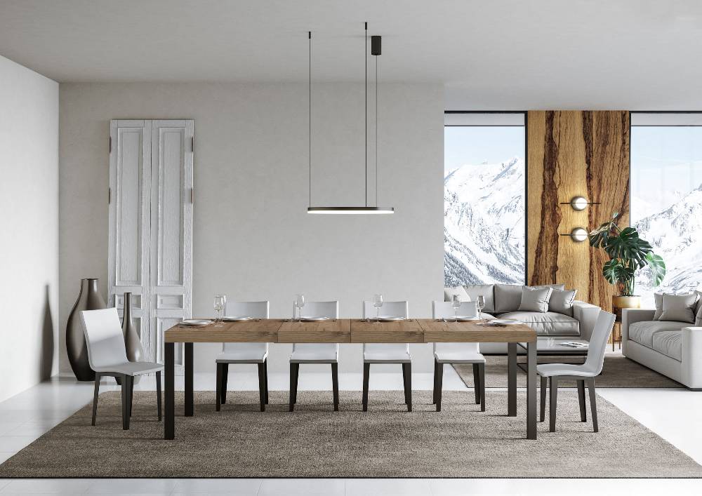 Itamoby Tavolo allungabile 90×130/234 cm Everyday Premium Quercia Natura telaio Antracite Sconto