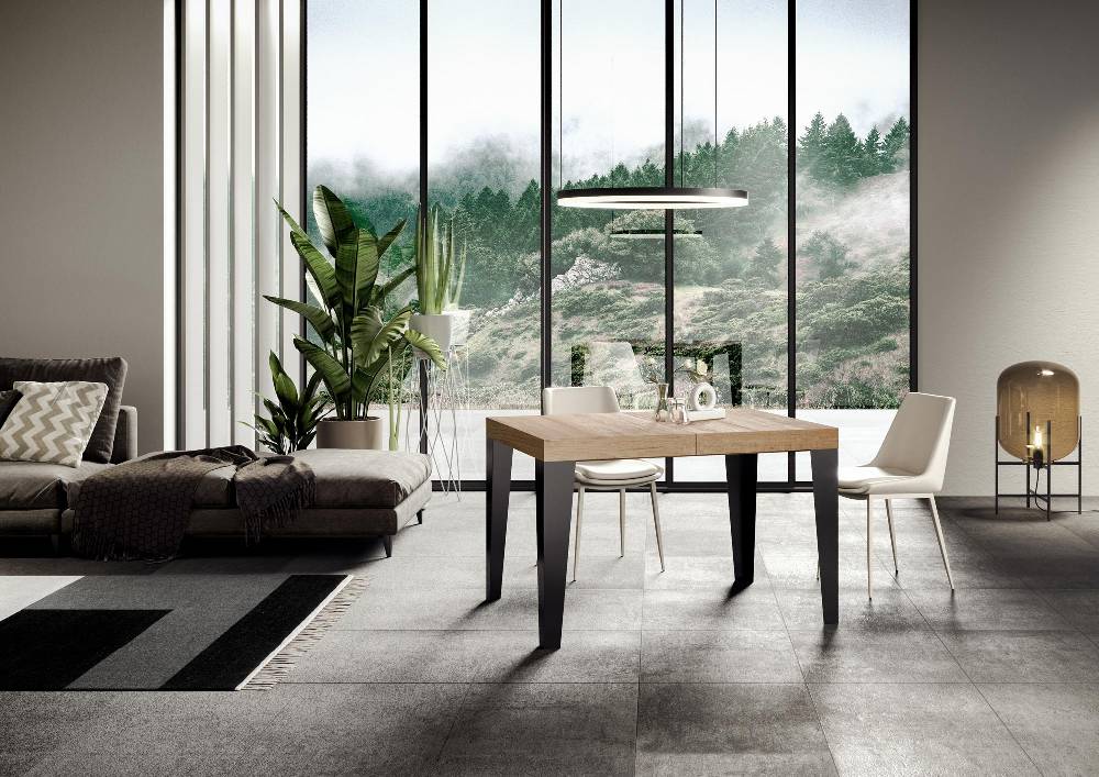 Itamoby Tavolo allungabile 90×130/234 cm Flame Premium Quercia Natura telaio Antracite Trasporto libero internazionale