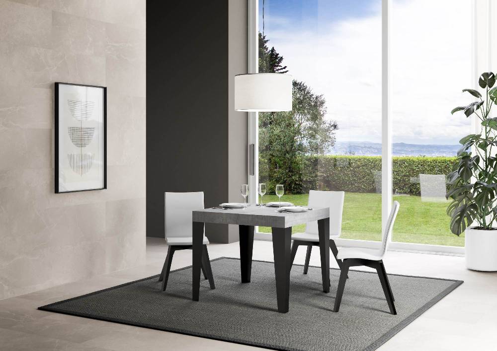 Itamoby Tavolo allungabile 90×90/246 cm Flame Premium Cemento telaio Antracite 50% di sconto per tempo limitato