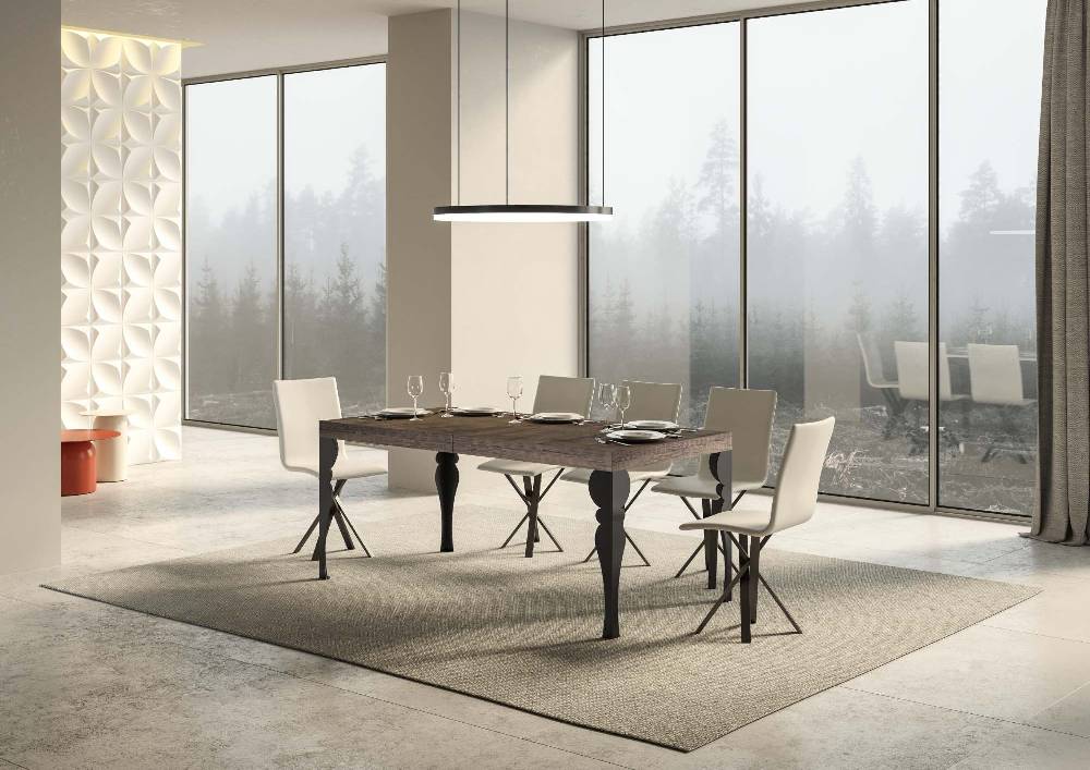 Itamoby Tavolo allungabile 90×160/264 cm Paxon Premium Noce telaio Antracite Qualità