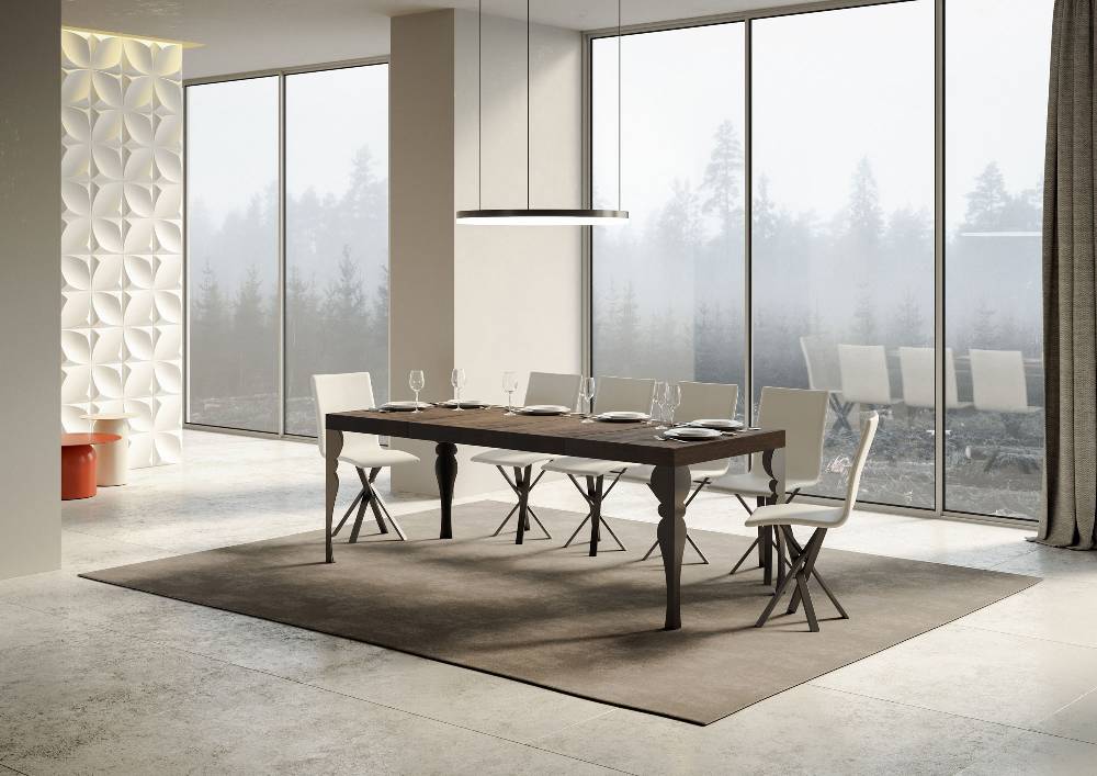 Itamoby Tavolo allungabile 90×160/264 cm Paxon Premium Noce telaio Antracite Qualità