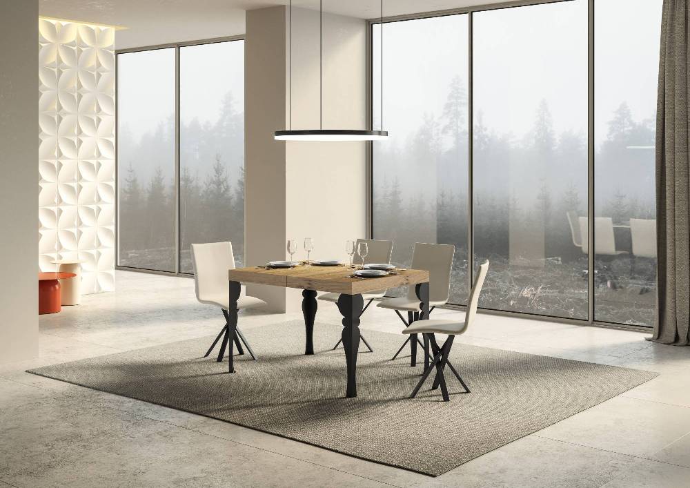 Itamoby Tavolo allungabile 90×130/234 cm Paxon Premium Quercia Natura telaio Antracite Promozione Limitata