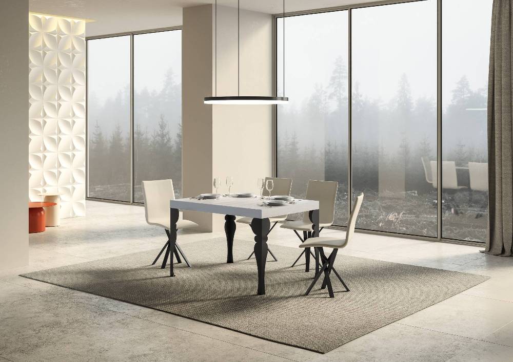 Itamoby Tavolo allungabile 90X120/224 cm Paxon Premium Bianco Frassino telaio Antracite Sottocosto