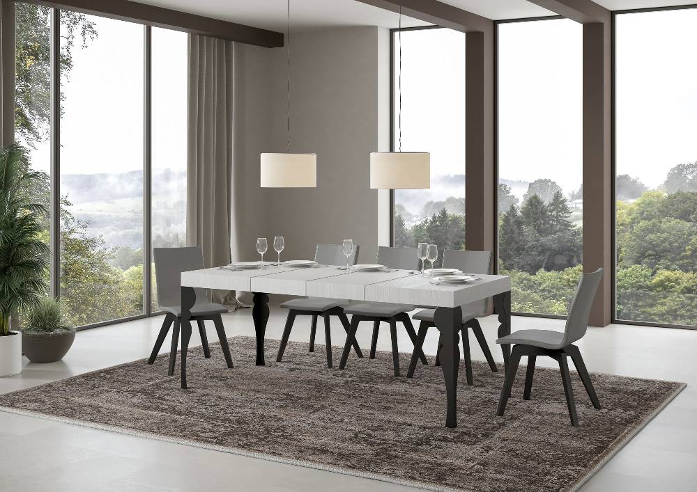 Itamoby Tavolo allungabile 90X120/224 cm Paxon Premium Bianco Frassino telaio Antracite Sottocosto