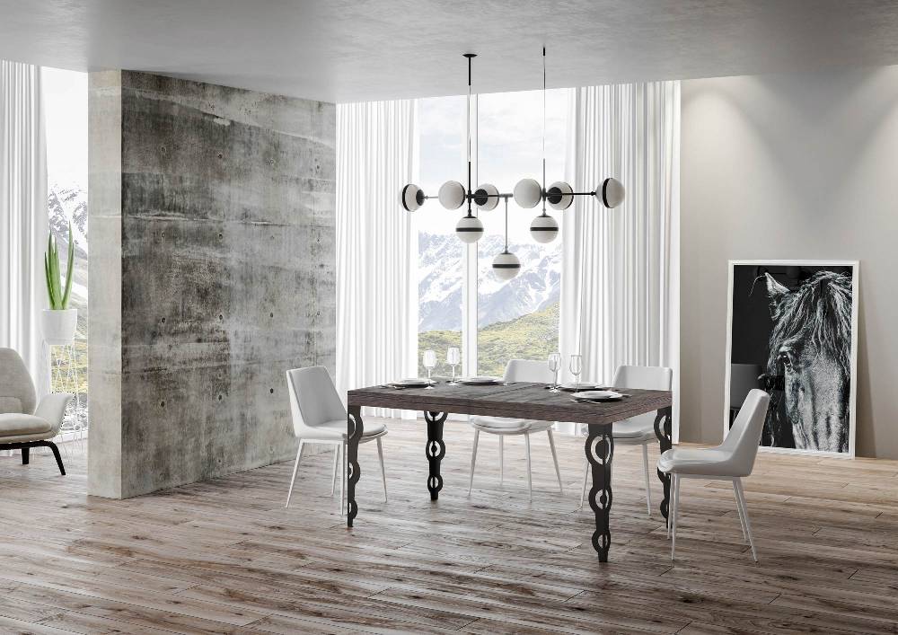 Itamoby Tavolo allungabile 90X120/224 cm Karamay Premium Noce telaio Antracite Grande vendita