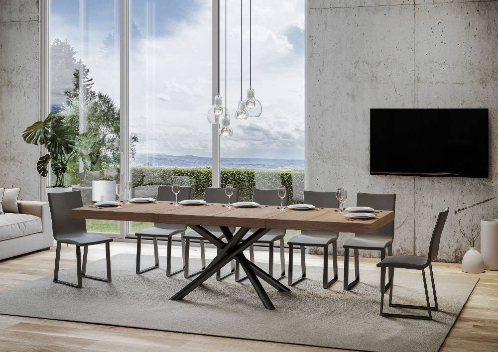 Itamoby Tavolo allungabile 90×180/284 cm Famas Premium Quercia Natura telaio Antracite Offerta per la Festa della Mamma