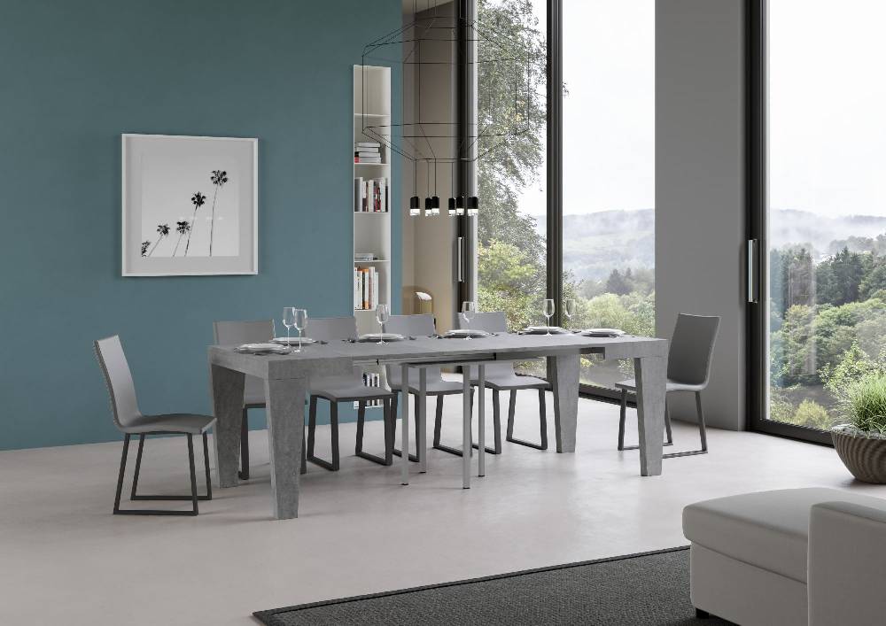Itamoby Tavolo Spimbo Allungabile Cemento 90×90 Allungato 246 Spedizione gratuita