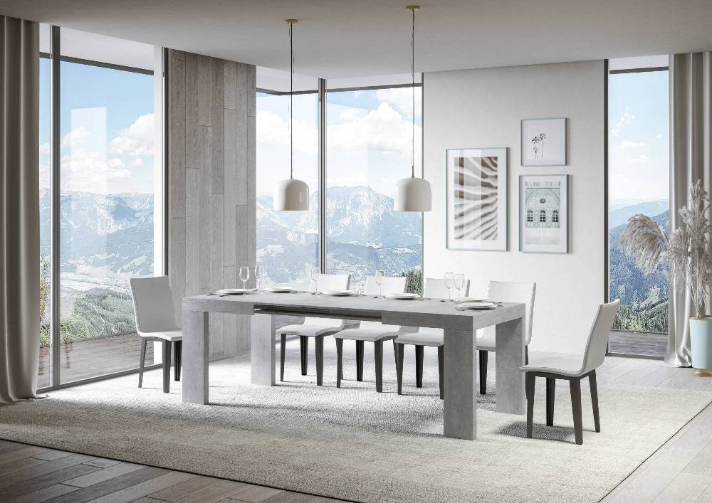 Itamoby Tavolo Roxell Allungabile Cemento 90×130 Allungato 390 Offerta speciale della fabbrica