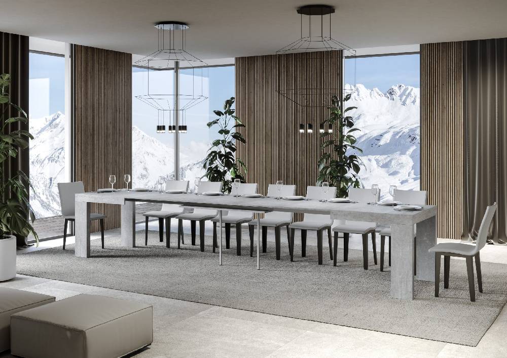 Itamoby Tavolo Roxell Allungabile Cemento 90×130 Allungato 390 Offerta speciale della fabbrica