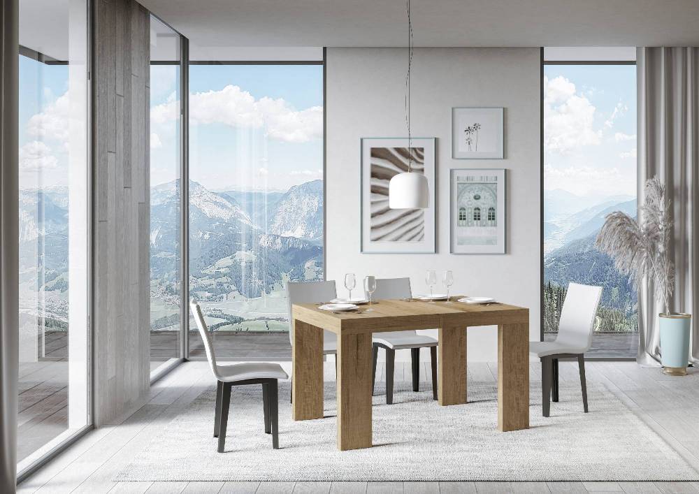 Itamoby Tavolo Roxell Allungabile Quercia Natura 90×130 Allungato 390 Sostegno trimestrale