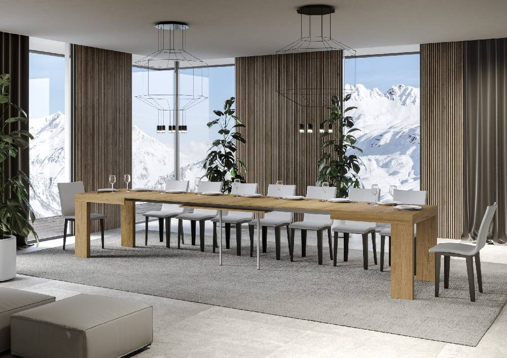 Itamoby Tavolo Roxell Allungabile Quercia Natura 90×130 Allungato 390 Sostegno trimestrale