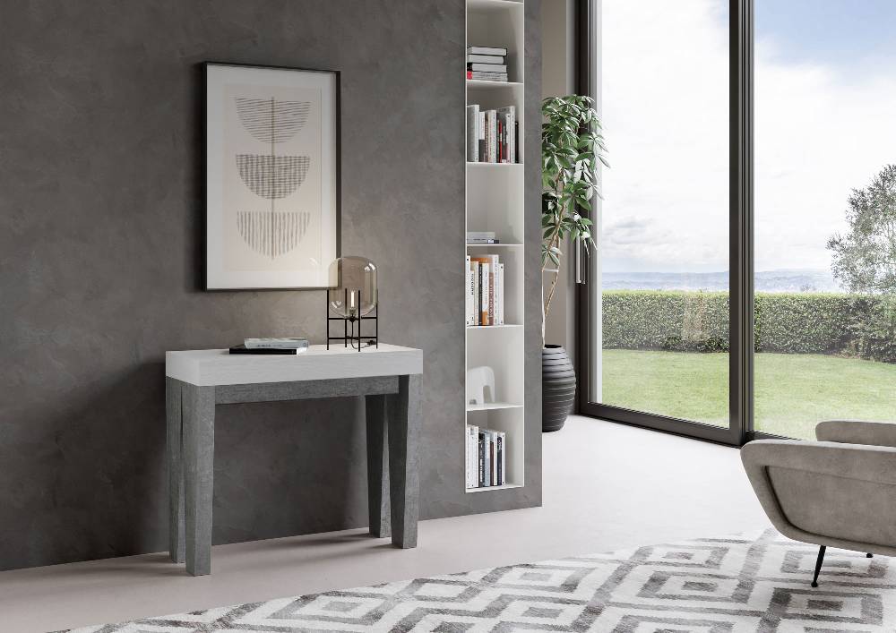Itamoby Consolle Spimbo Mix Bianco Frassino Gambe Cemento Sconti questo mese