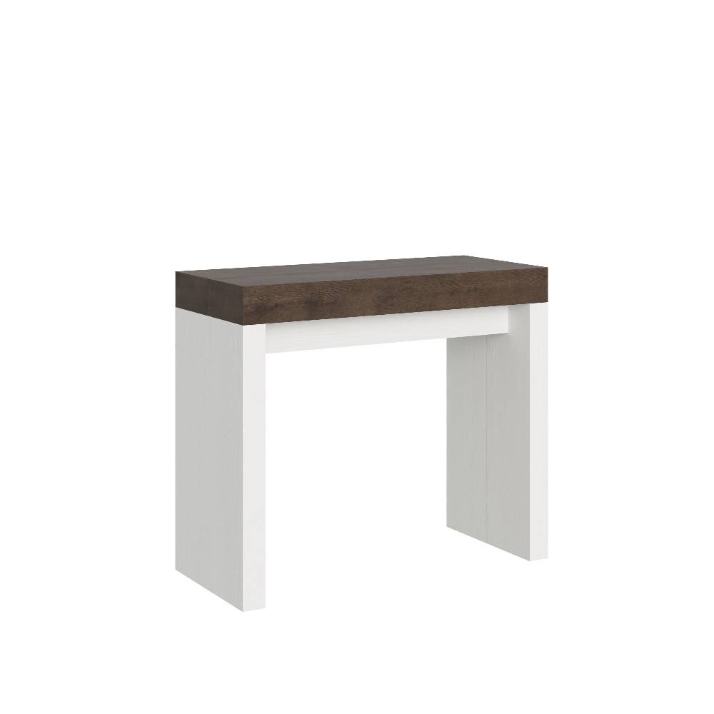 Itamoby Consolle Roxell Mix Small Piano Noce Gambe Bianco Frassino Soddisfazione Garantita