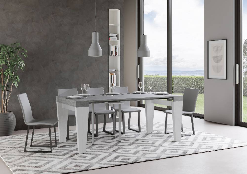 Itamoby Consolle Spimbo Mix Small Piano Cemento Gambe Bianco Frassino Consegna Veloce