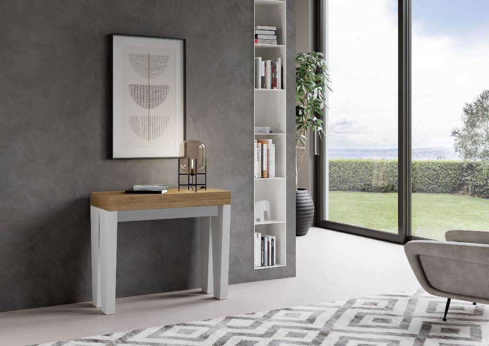 Itamoby Consolle Spimbo Mix Small Piano Quercia Natura Gambe Bianco Frassino Promozione Limitata