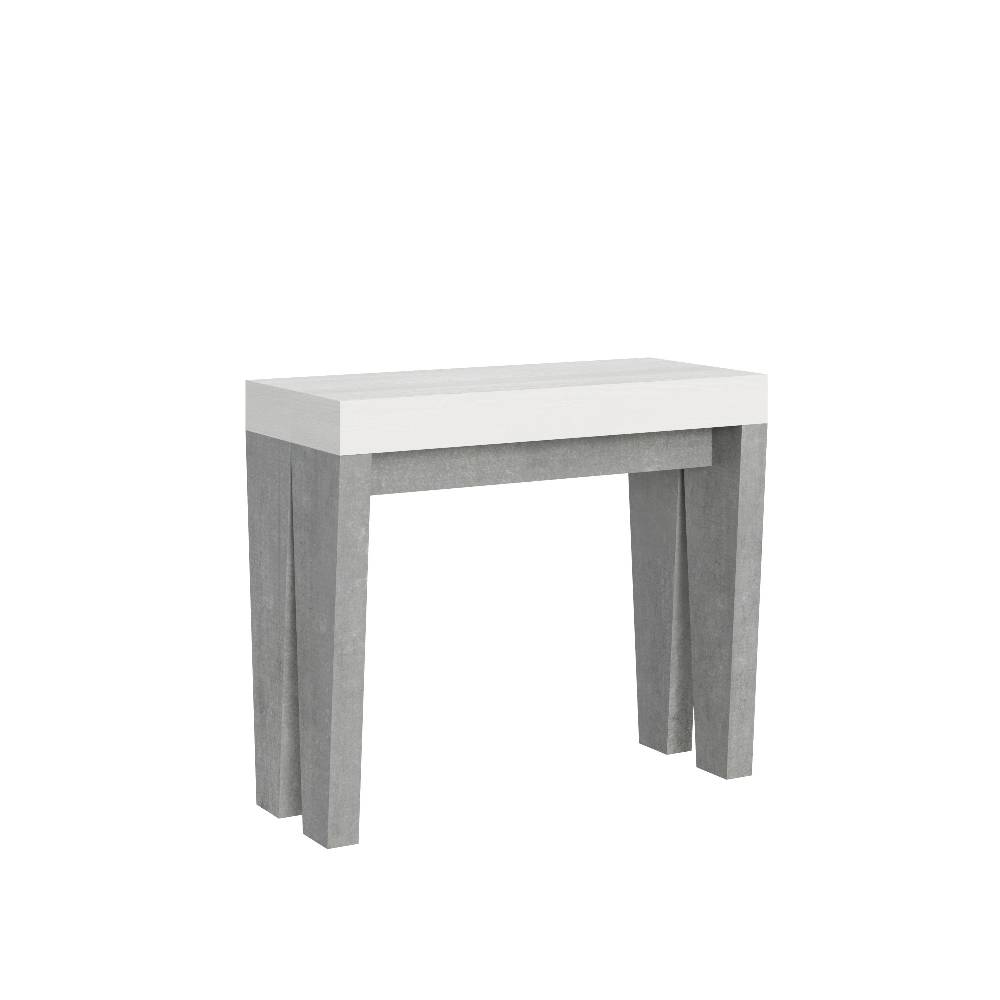 Itamoby Consolle Spimbo Mix Small Piano Bianco Frassino Gambe Cemento