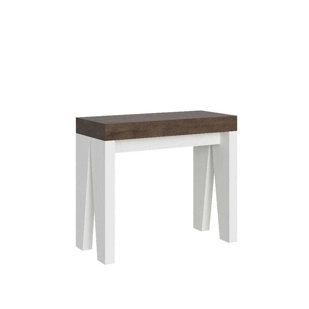 Itamoby Consolle Naxy Mix Small Piano Noce Gambe Bianco Frassino Novità