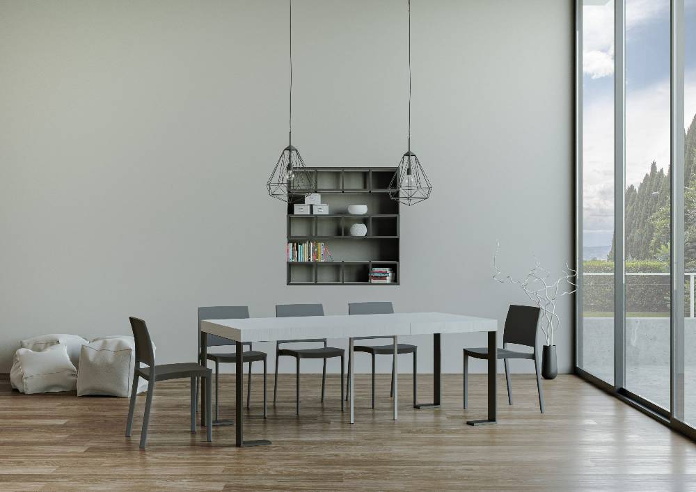 Itamoby Consolle Tecno Premium Bianco Frassino telaio Antracite Grandi sconti