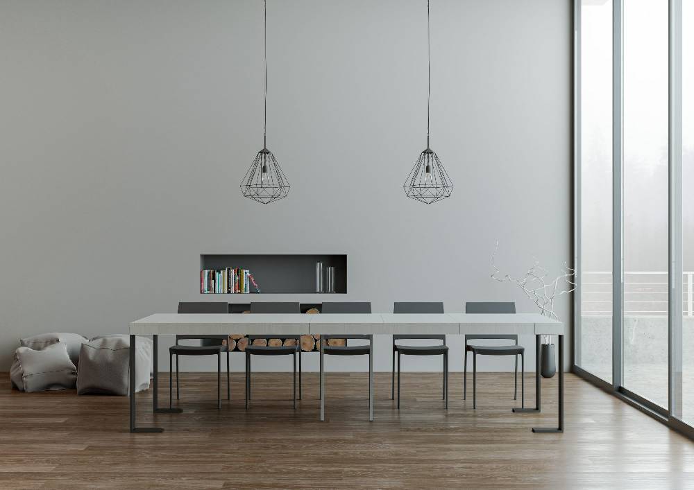 Itamoby Consolle Tecno Premium Bianco Frassino telaio Antracite Grandi sconti