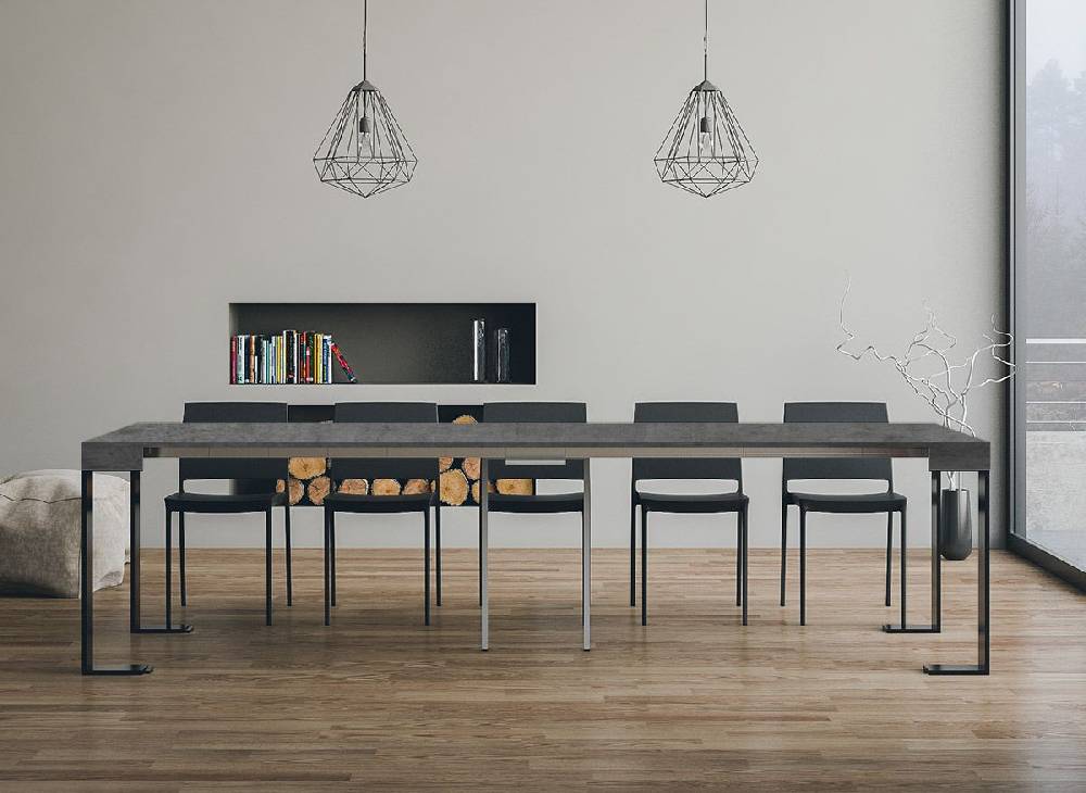 Itamoby Consolle Tecno Cemento telaio Antracite Liquidazione