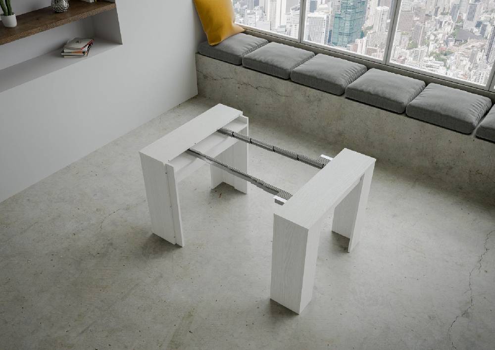 Itamoby Consolle Venus Bianco Frassino 4 allunghe cm.62 Nuovo