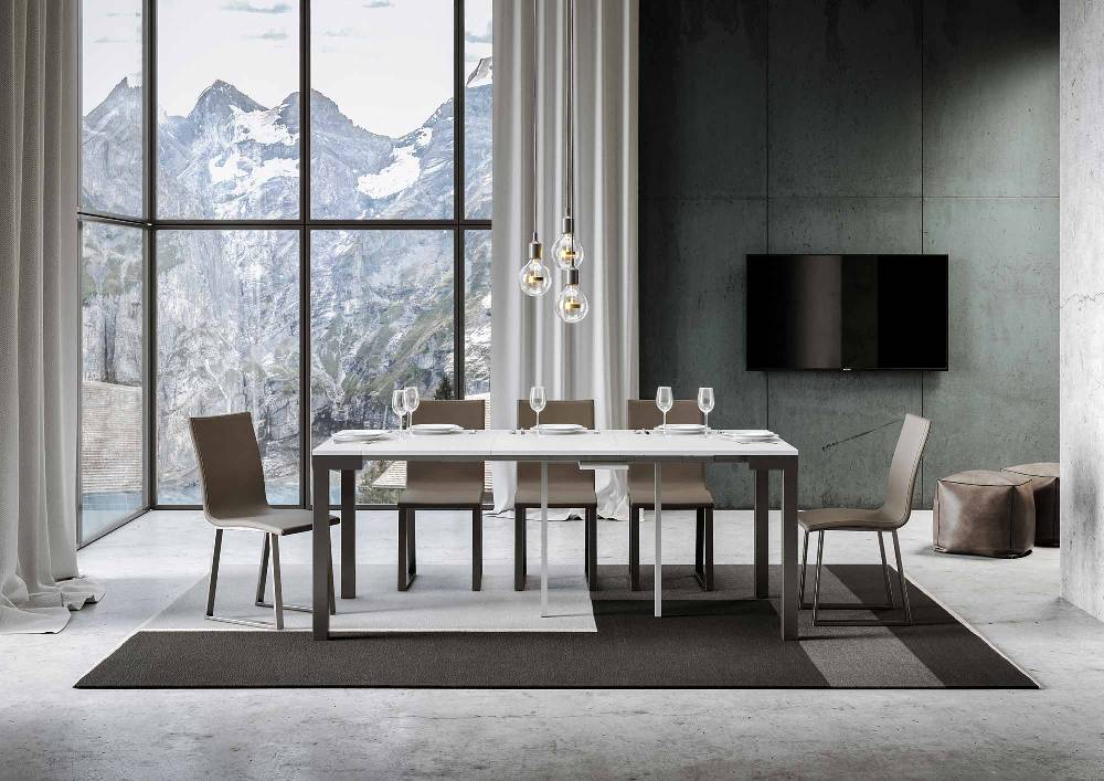 Itamoby Consolle Everyday Evolution Bianco Frassino telaio Antracite Consegna Veloce