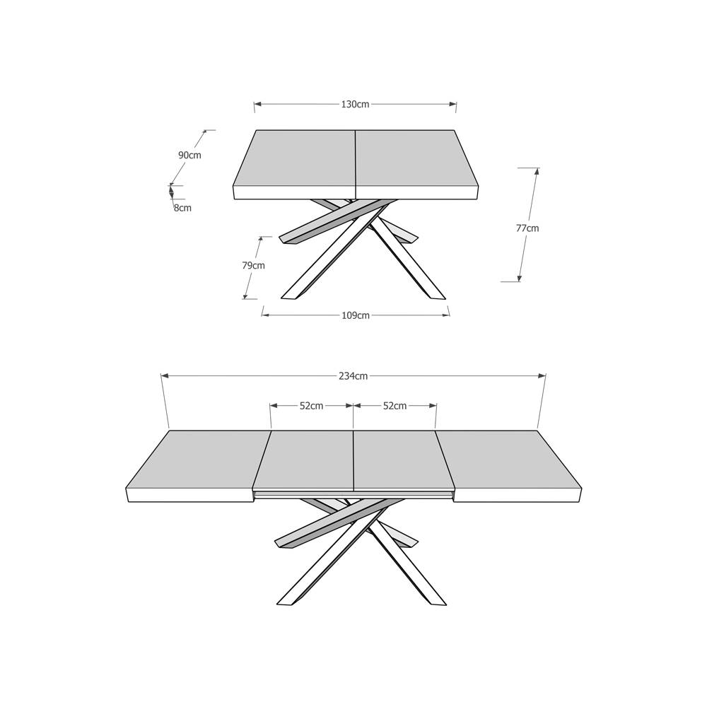 Itamoby Tavolo allungabile 90×130/234 cm Volantis Premium Quercia Natura telaio 4/B Ultimi due giorni