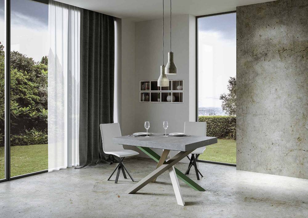Itamoby Tavolo allungabile 90×140/244 cm Volantis Premium Cemento telaio 4/A Trasporto libero internazionale