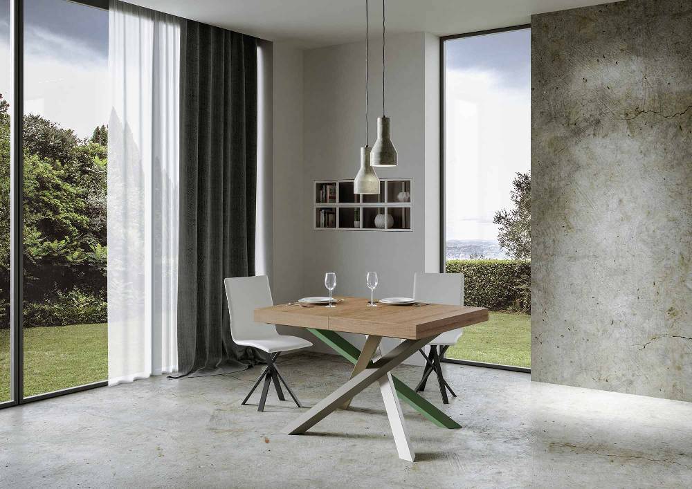 Itamoby Tavolo allungabile 90×140/244 cm Volantis Premium Quercia Natura telaio 4/A Officina