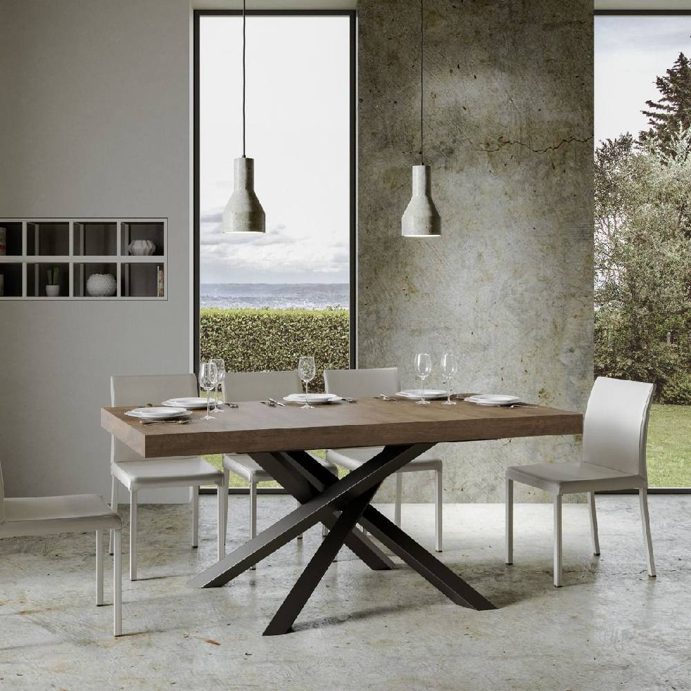 Itamoby Tavolo allungabile 90×180/284 cm Volantis Premium Noce telaio Antracite Italia