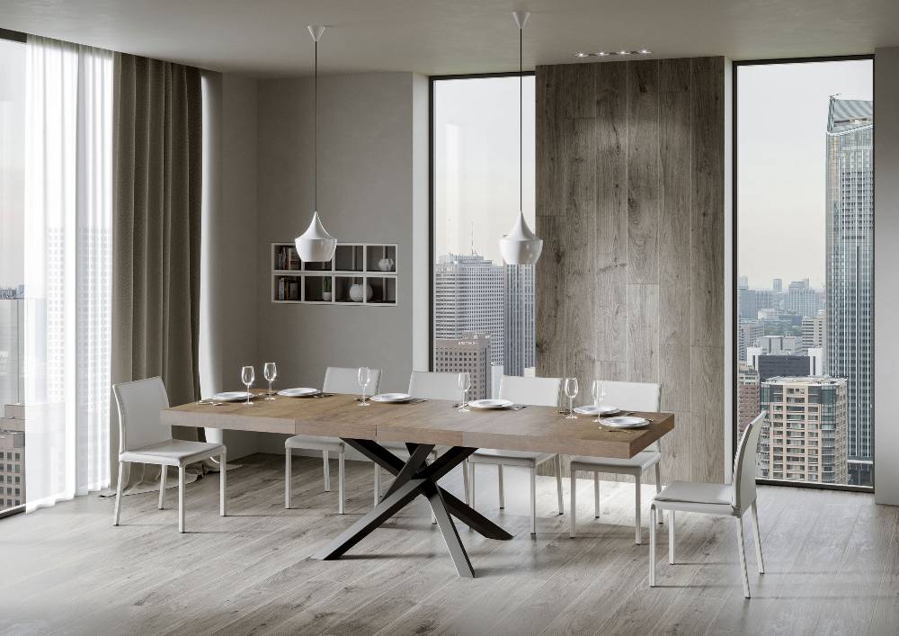 Itamoby Tavolo allungabile 90×180/284 cm Volantis Premium Noce telaio Antracite Italia