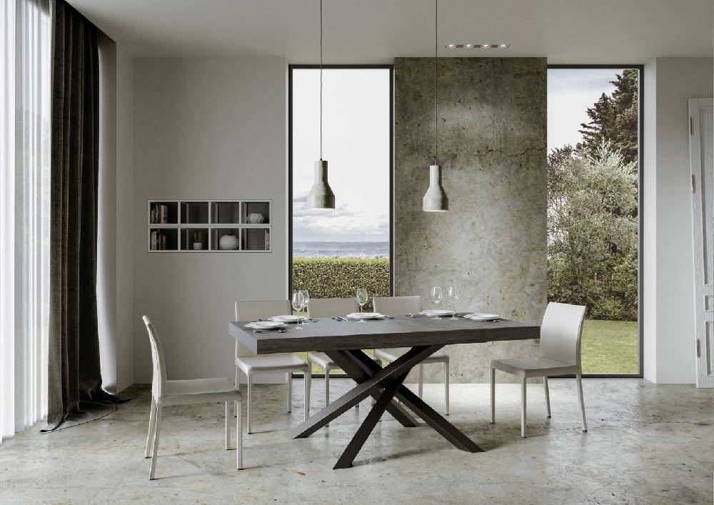 Itamoby Tavolo allungabile 90×160/264 cm Volantis Premium Cemento telaio Antracite Promozione