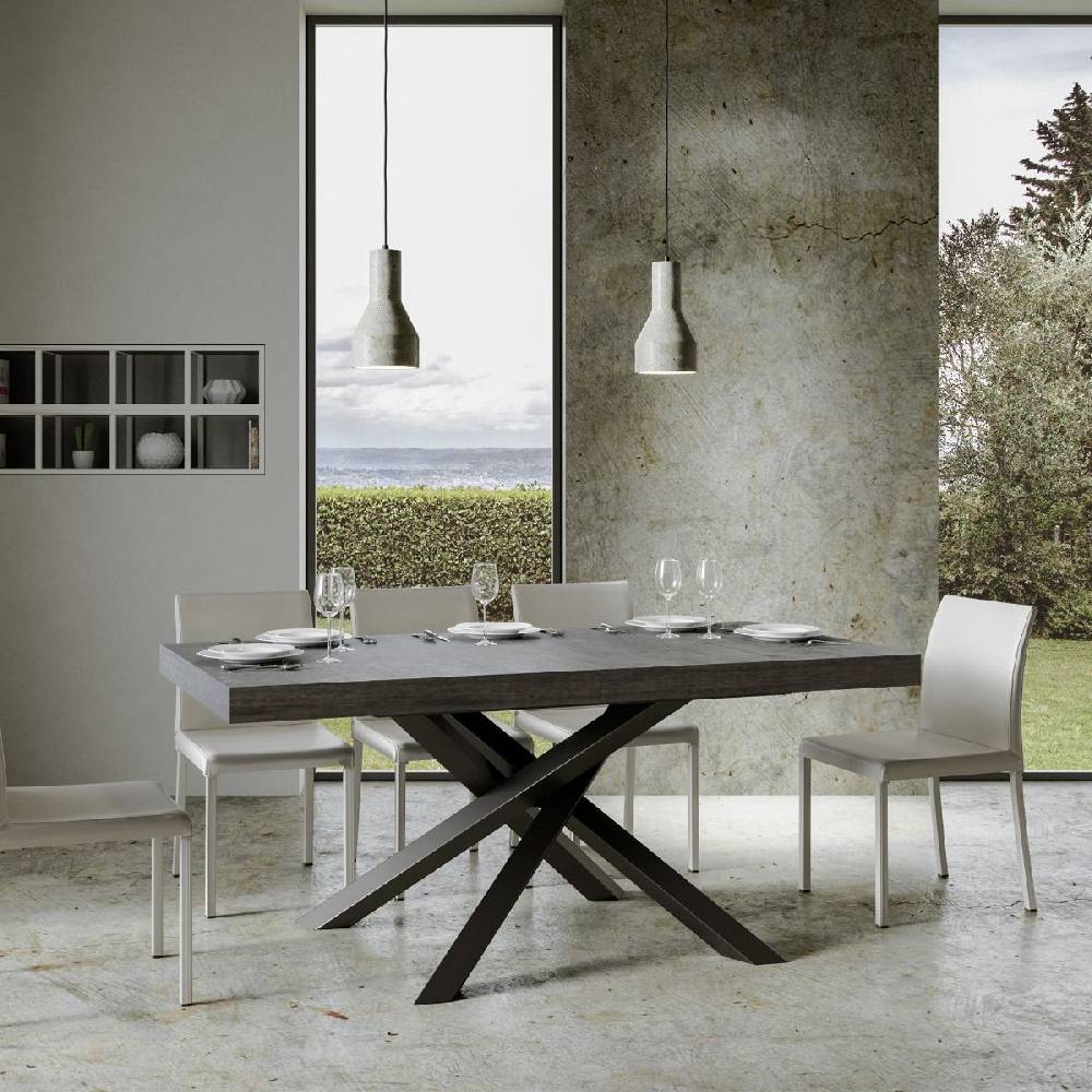 Itamoby Tavolo allungabile 90×160/264 cm Volantis Premium Cemento telaio Antracite Promozione