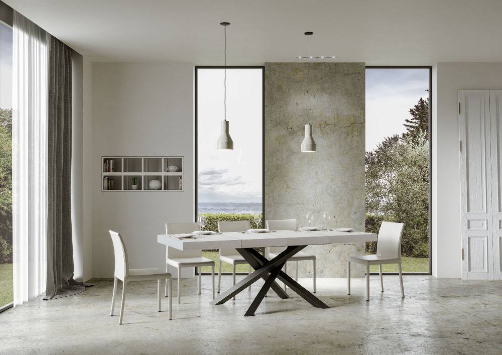 Itamoby Tavolo allungabile 90×140/244 cm Volantis Premium Bianco Frassino telaio Antracite Acquista Ora