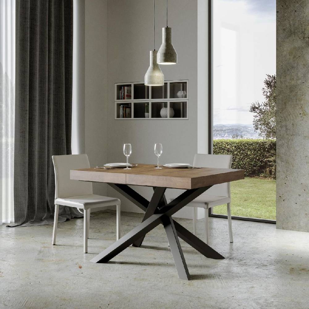 Itamoby Tavolo allungabile 90×130/234 cm Volantis Premium Noce telaio Antracite Consegna Veloce