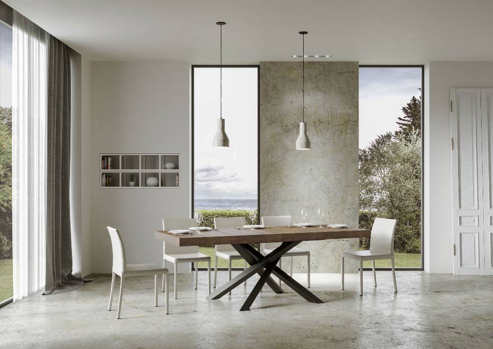 Itamoby Tavolo allungabile 90×130/234 cm Volantis Premium Noce telaio Antracite Consegna Veloce