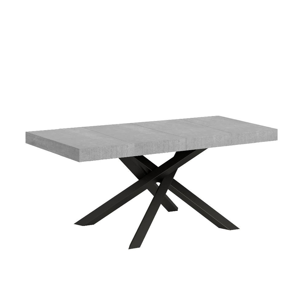 Itamoby Tavolo allungabile 90×120/224 cm Volantis Premium Cemento telaio Antracite