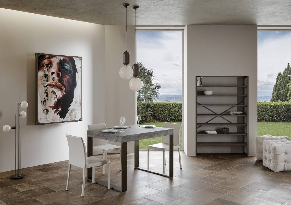 Itamoby Tavolo allungabile 90×120/224 cm Tecno Premium Cemento Online