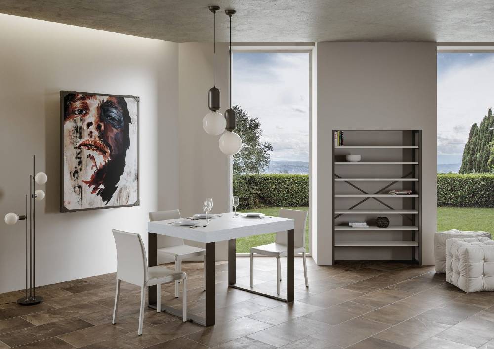 Itamoby Tavolo allungabile 90×120/224 cm Tecno Premium Bianco Frassino In Vendita