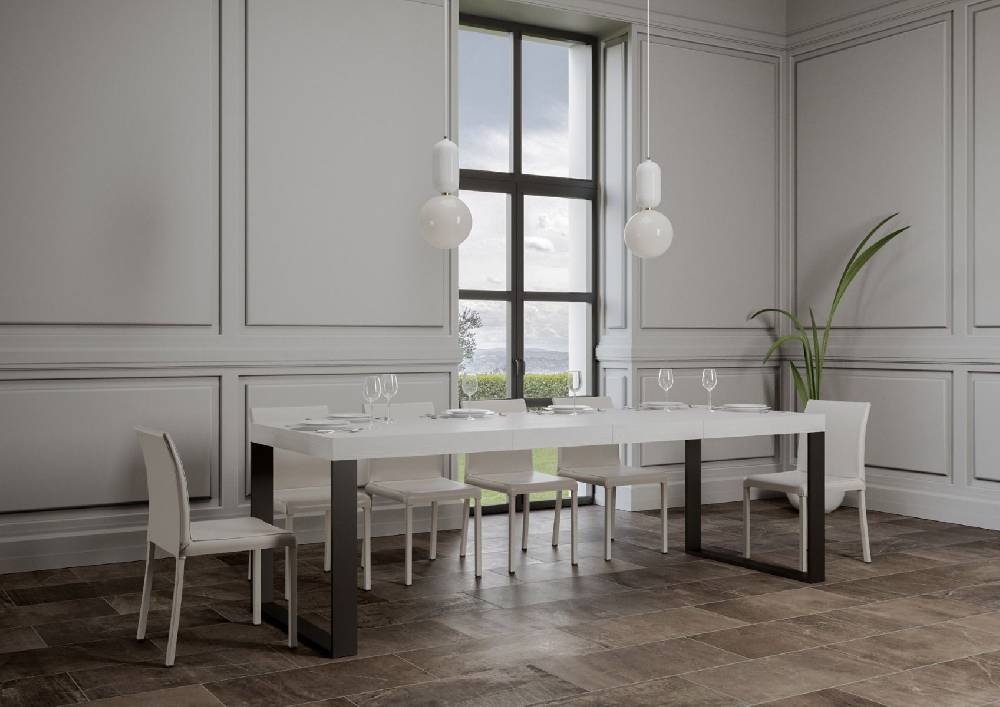 Itamoby Tavolo allungabile 90×120/224 cm Tecno Premium Bianco Frassino In Vendita