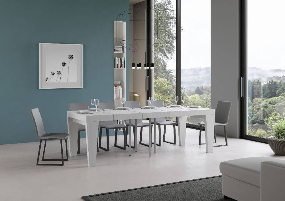 Itamoby Tavolo allungabile 90×90/246 cm Spimbo Premium Bianco Frassino Offerta Pasqua