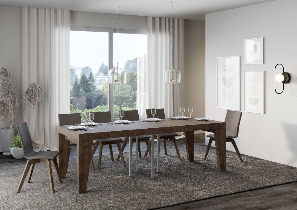 Itamoby Tavolo allungabile 90×90/246 cm Naxy Premium Noce Enormi risparmi