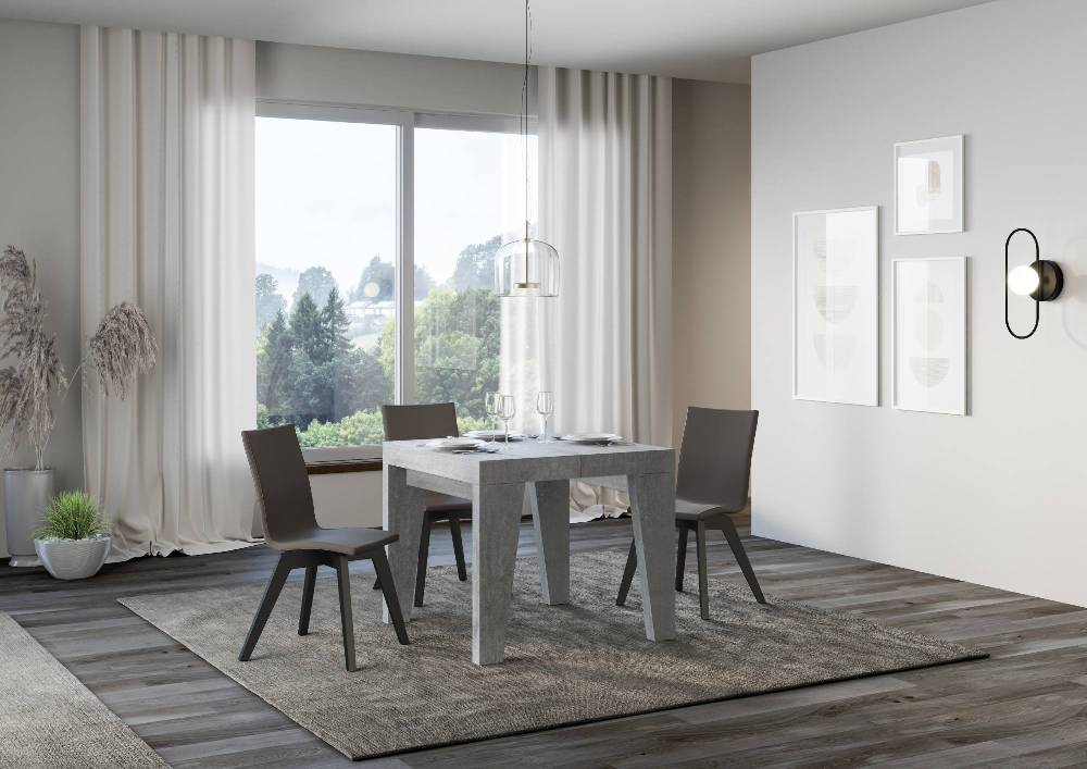 Itamoby Tavolo allungabile 90×90/246 cm Naxy Premium Cemento Sconti VIP