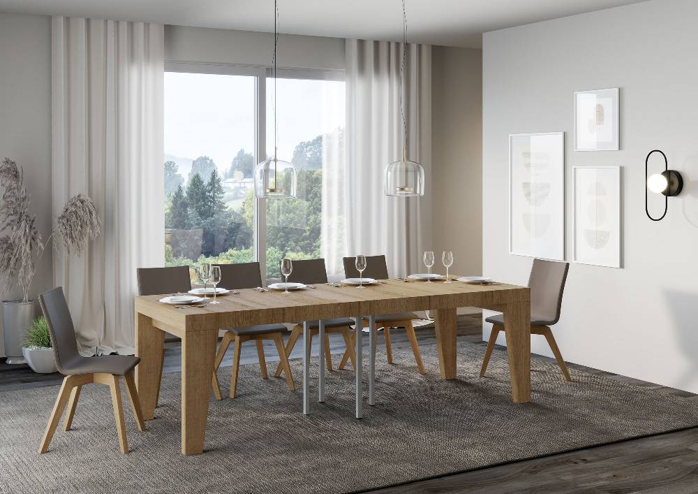 Itamoby Tavolo allungabile 90×90/246 cm Naxy Premium Quercia Natura Prezzo basso