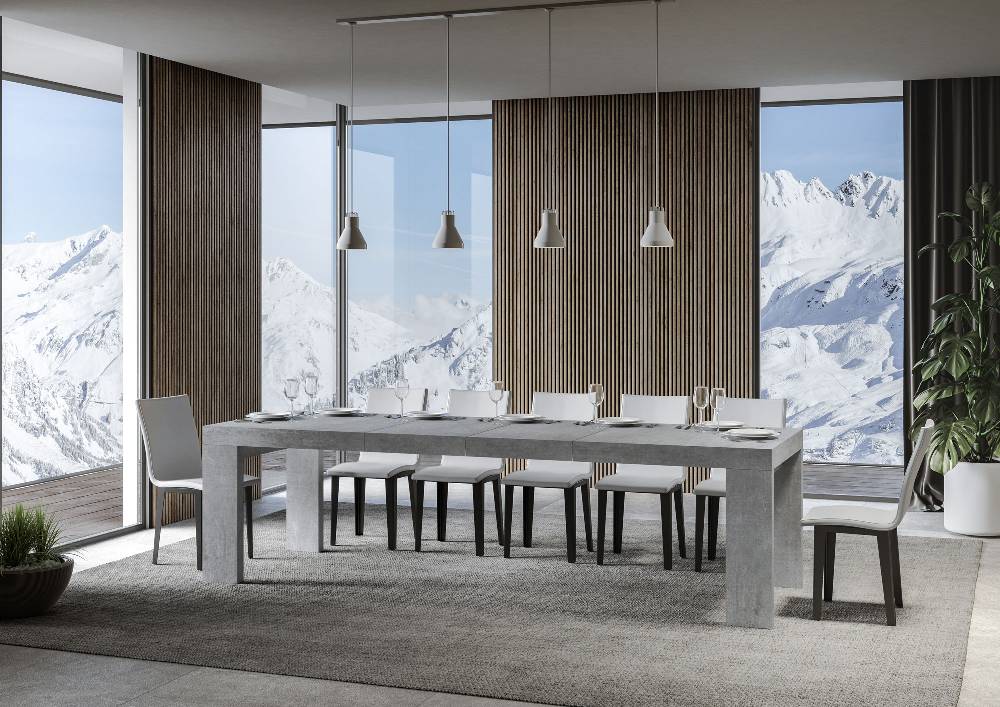 Itamoby Tavolo allungabile 90×180/284 cm Roxell Premium Cemento Ritorno libero