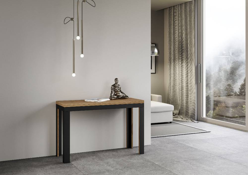 Itamoby Tavolo Linea Double Quercia Natura 120×45 aperto 120×90 gambe/telaio Antracite ACQUISTA ORA