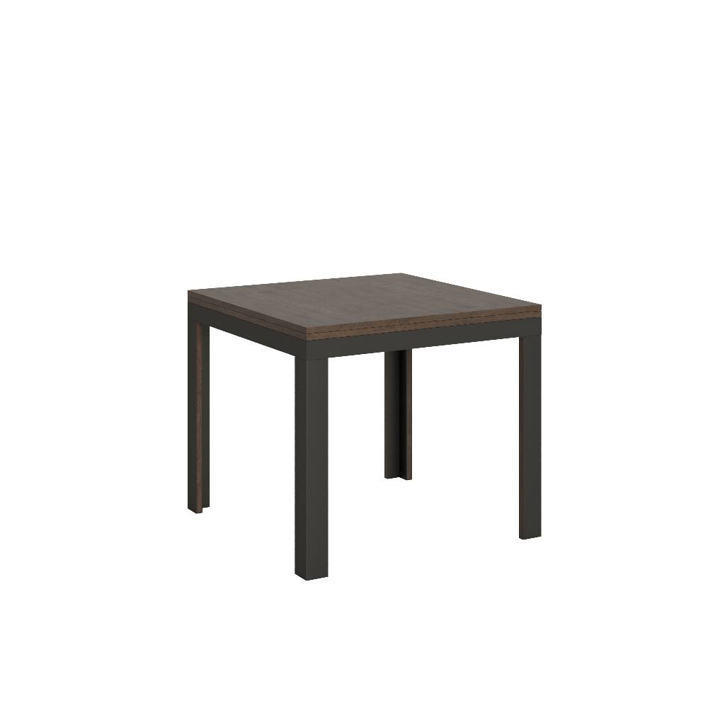 Itamoby Tavolo Linea Libra Noce 90×90 Allungato 90×180 telaio Antracite