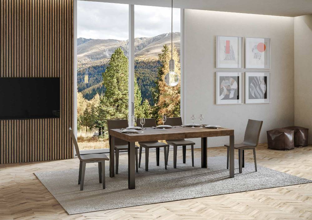 Itamoby Tavolo Linea Allungabile piano Noce 90×180 Allungato 284 telaio Antracite Fino al 50% di sconto