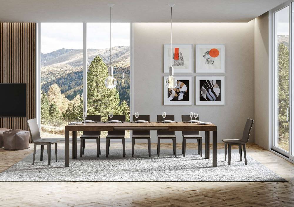 Itamoby Tavolo Linea Allungabile piano Noce 90×180 Allungato 284 telaio Antracite Fino al 50% di sconto
